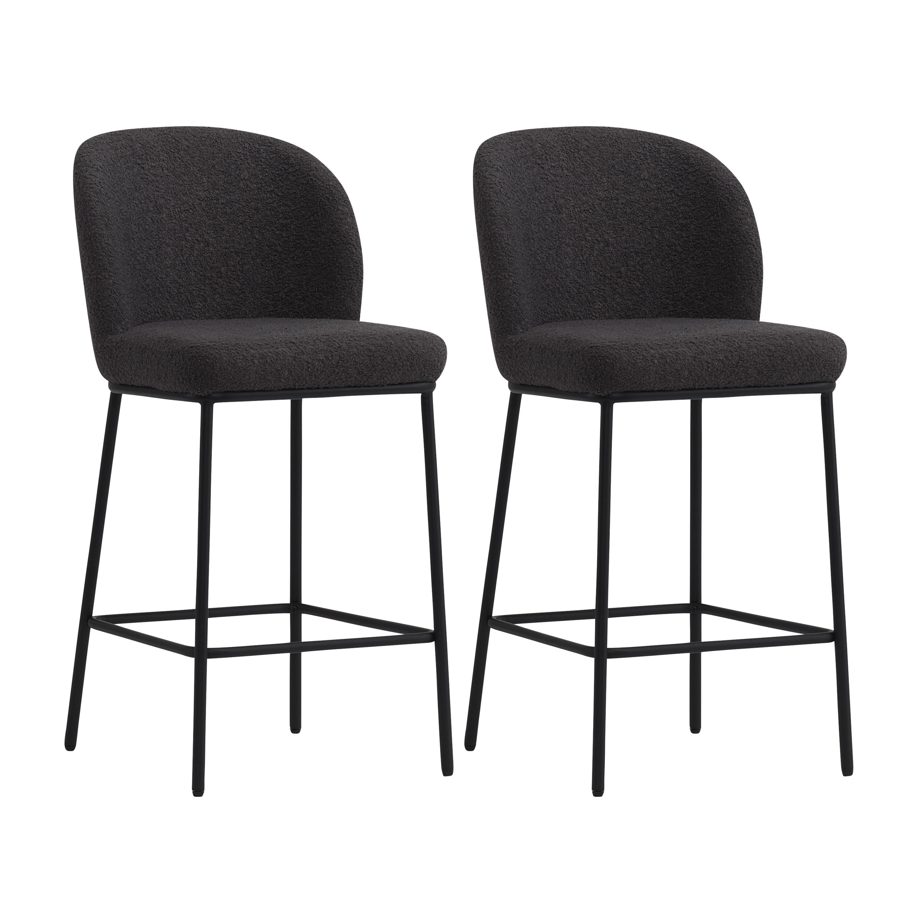 CorLiving DDW-672-B Addison Gray 25.5-Inches H Counter height Square seat Upholstered Metal Bar Stool and Back