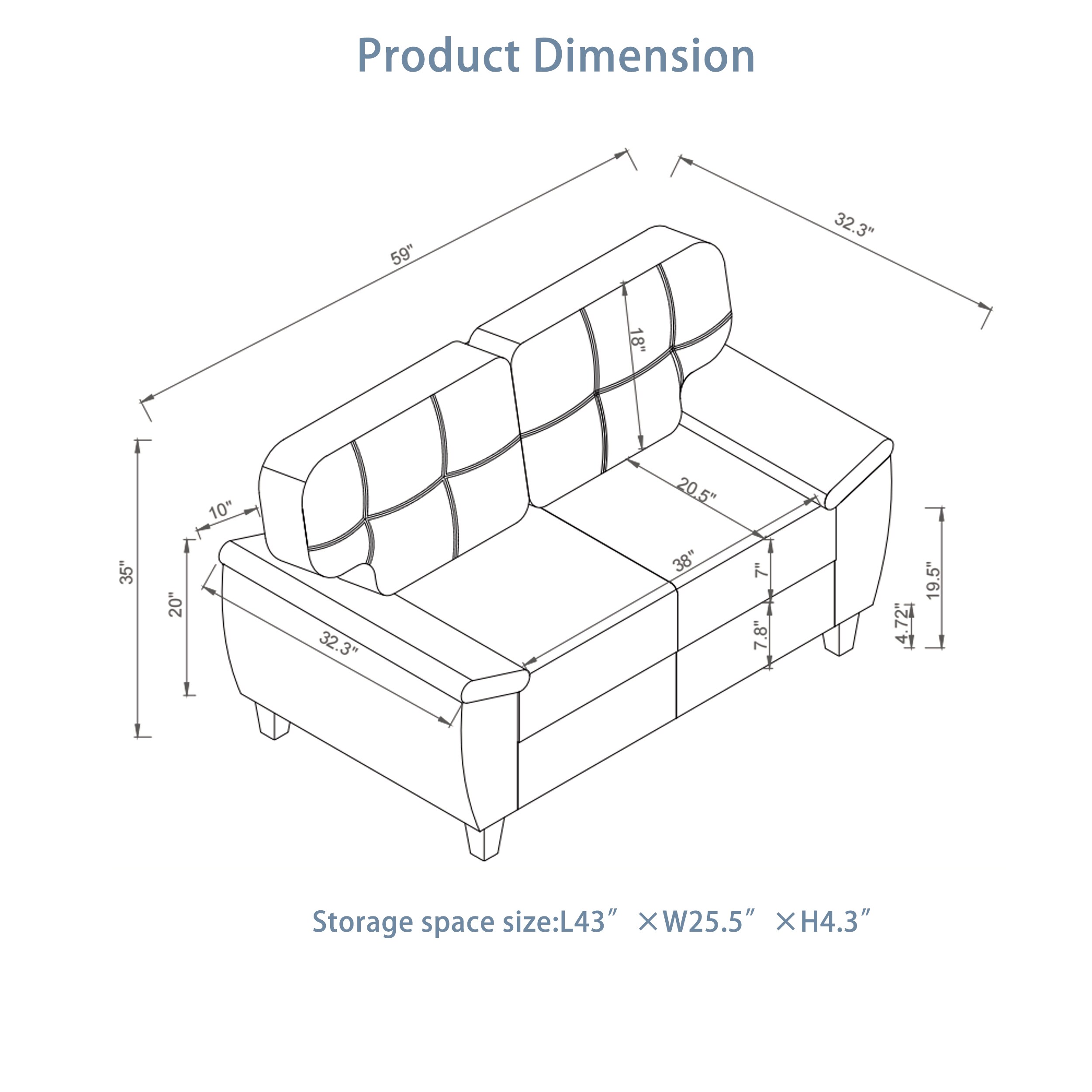 SINOFURN SYA3100051BG Sofas-Loveseats - View #4