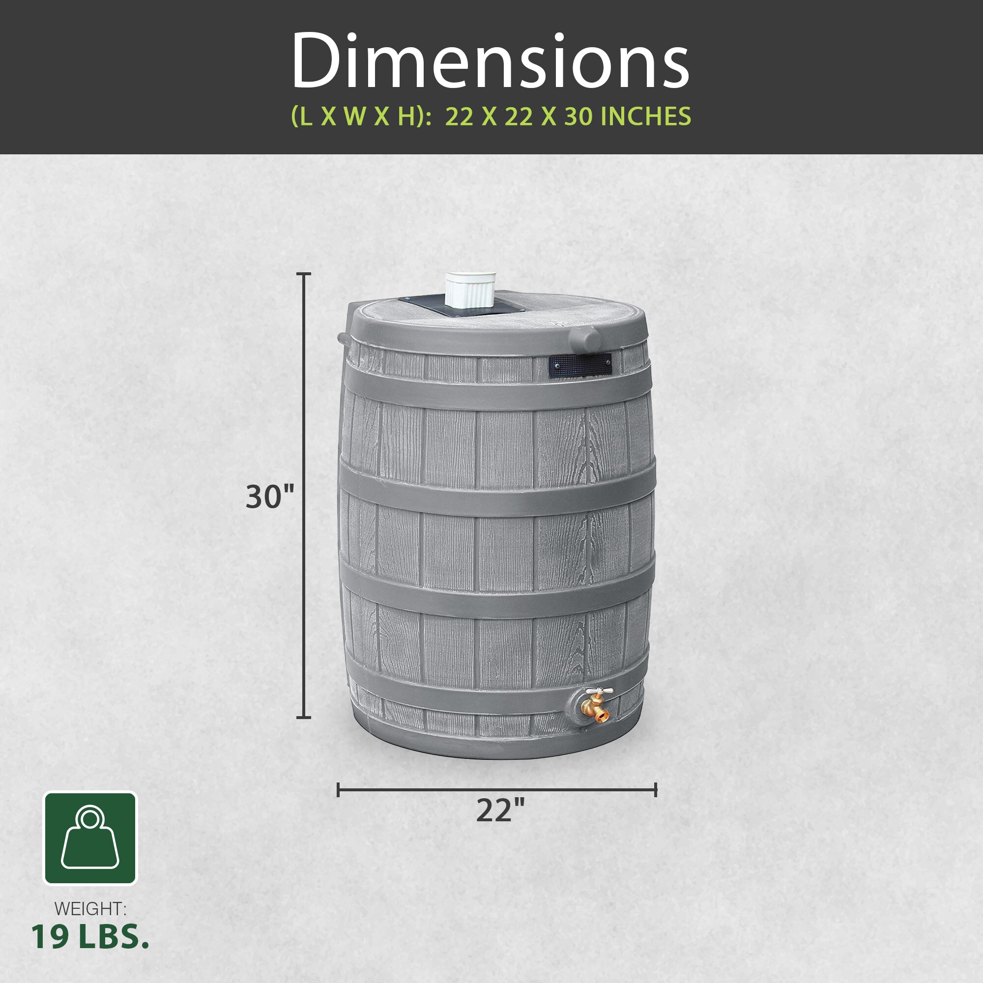 Good Ideas RW50-GRY Rain-Barrels - View #2