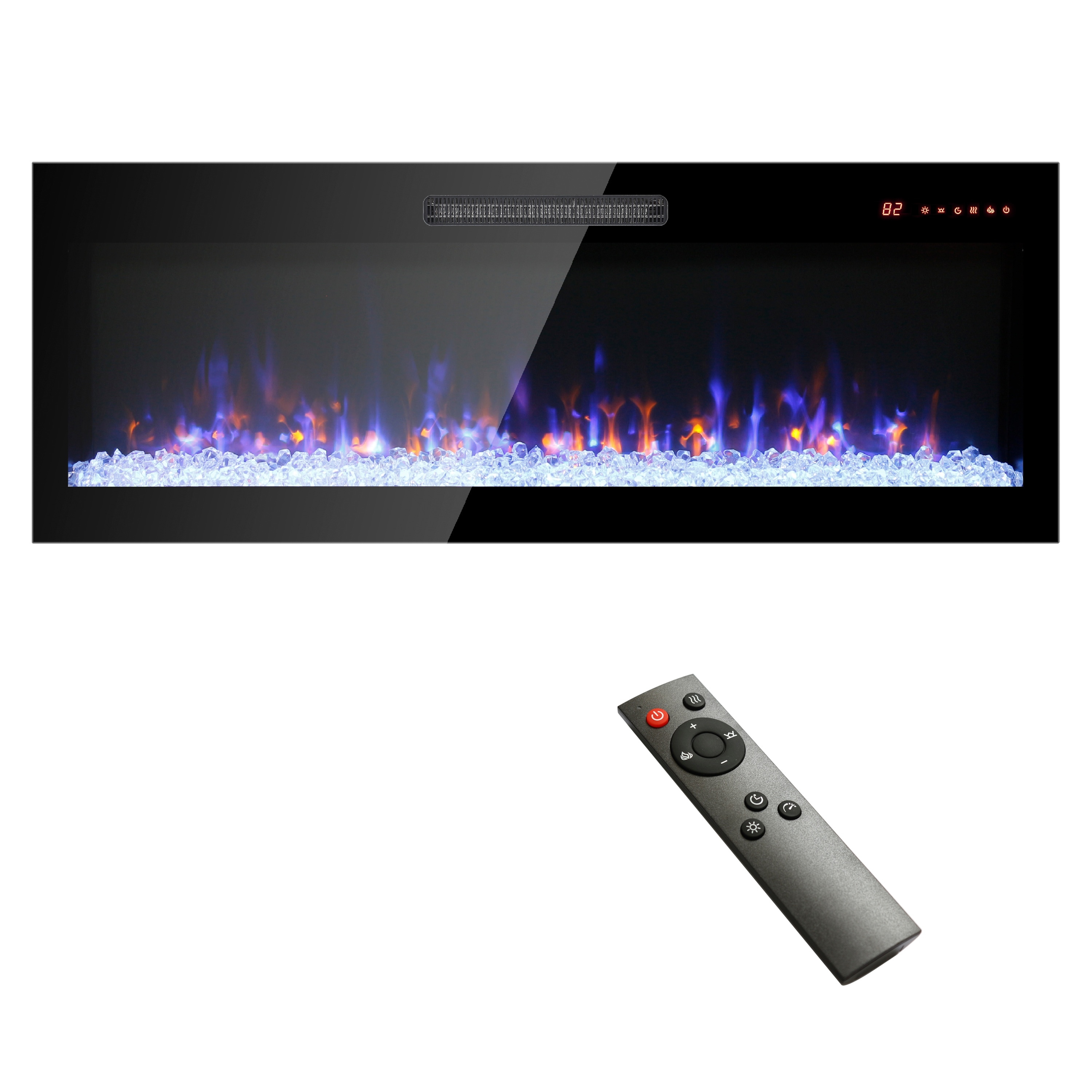 EdenDirect 60-in W x 18.6-in H Black Electric Fireplace Insert #AL103306