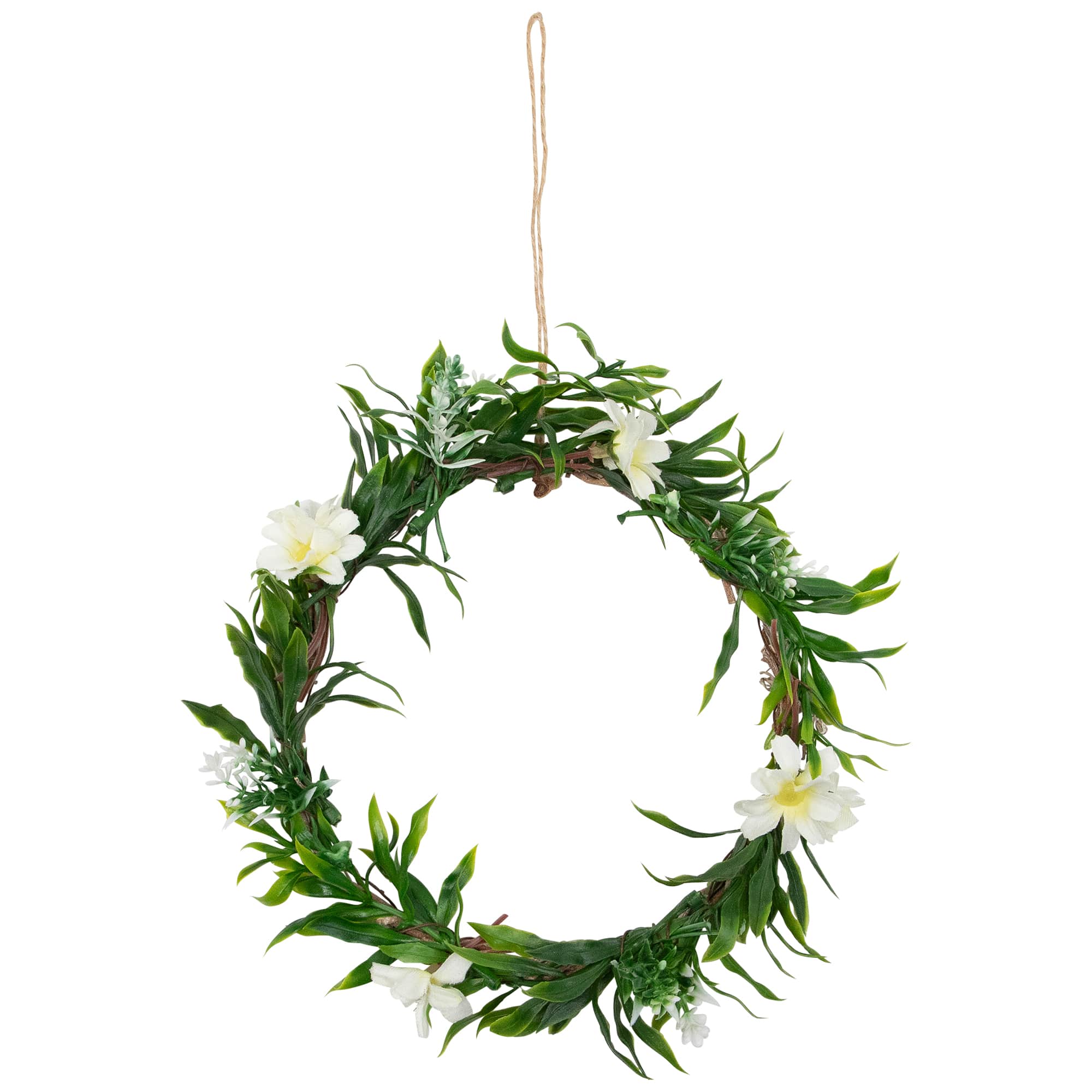 Mini Floral and Foliage Spring Wreath, Yellow 9 inch