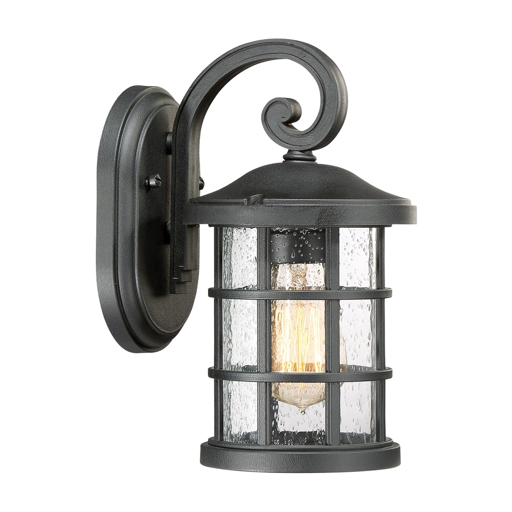 Quoizel Crusade 1-Light 11-in Earth Black Outdoor Wall Light in the ...