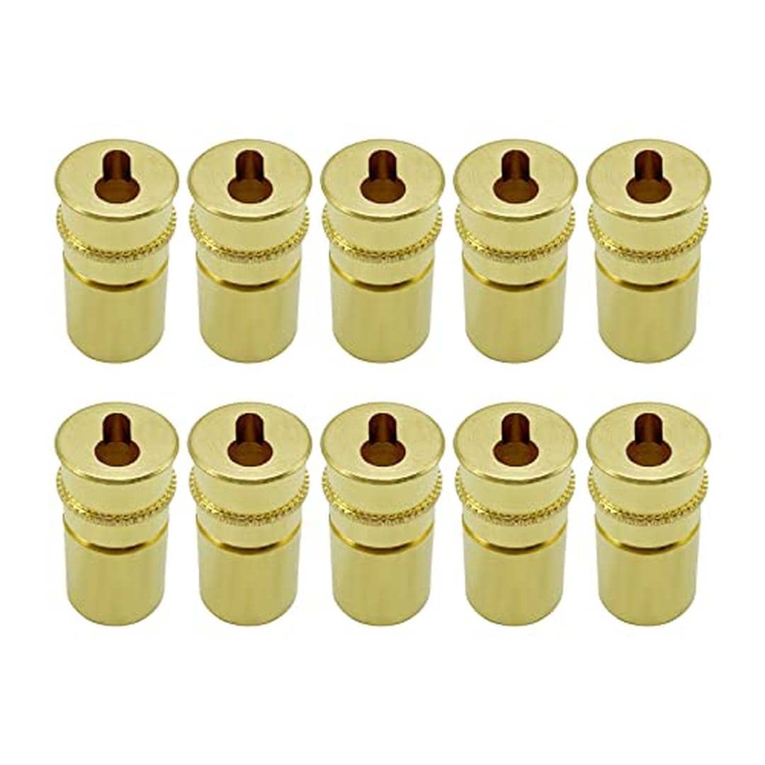 Poolzilla 01-01-014-10PK-2 10 PCS Brass Keyhole Anchors for Pool Safety Net for use with Stainless Steel Hooks and Standard to Extra Long Cone Head Clips