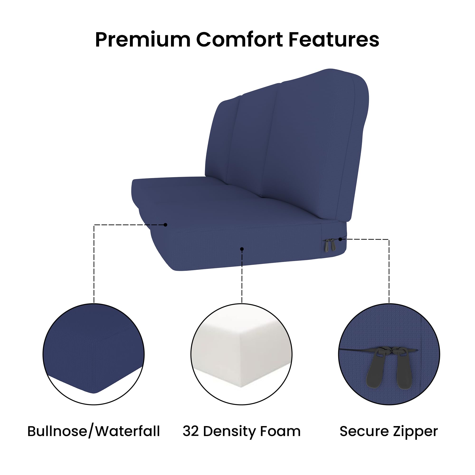 Covers & All CUSH6003S-CRNB Patio-Furniture-Cushions - View #3