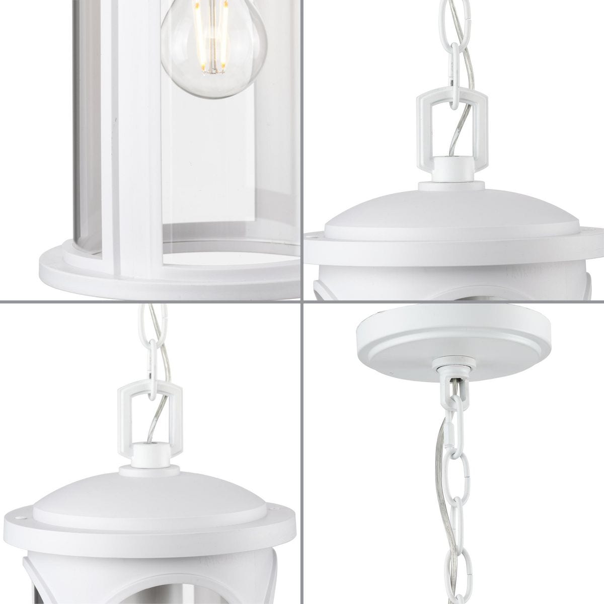 Satin White Glass Outdoor Hanging Lantern Light