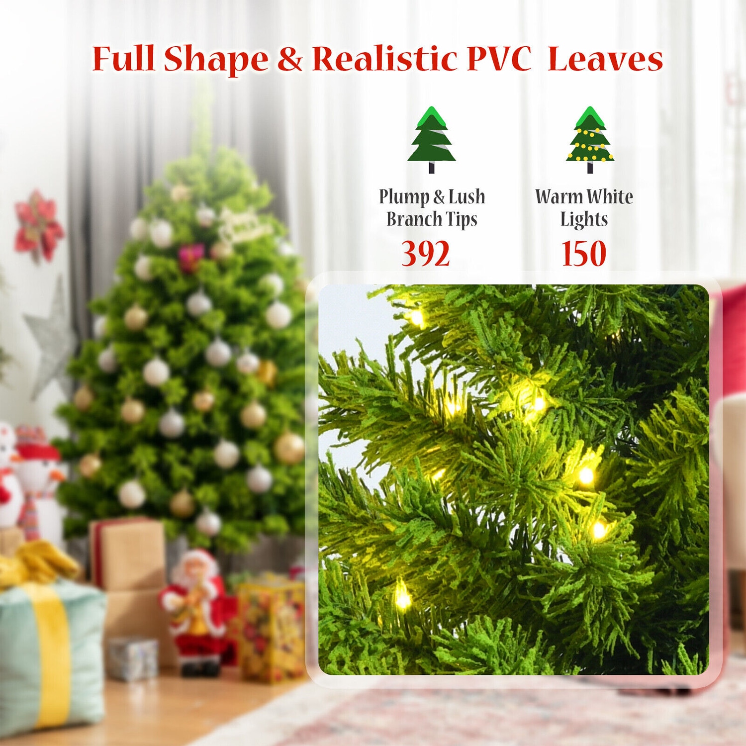 WELLFOR HYJ23577US Artificial-Christmas-Trees - View #3