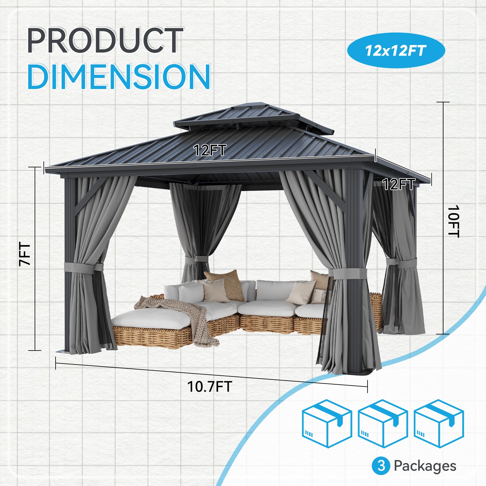 Nordivale ZY-GB-121202G Wood-Resin-Gazebos - View #5
