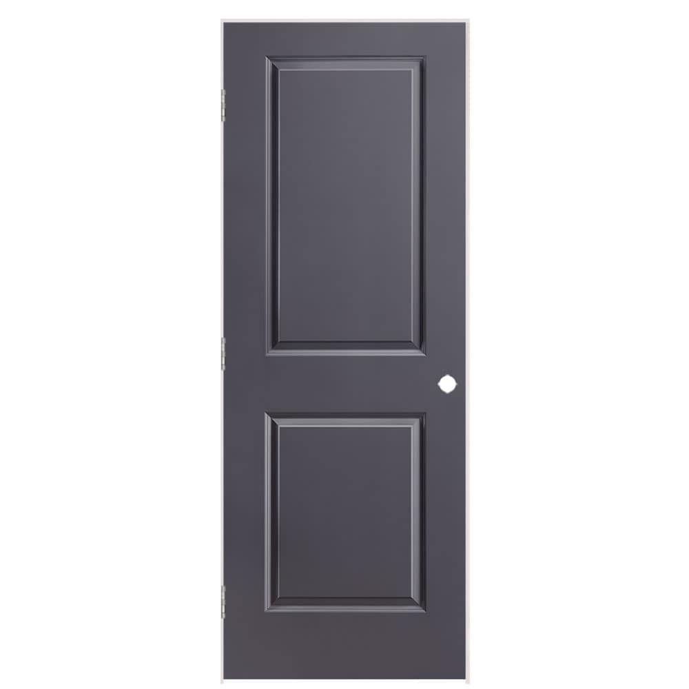 Masonite 1316132 30-in x 80-in Slate Solid core 2-panel square Right hand Smooth Prefinished Molded composite Flat Jamb Single Prehung Interior Door