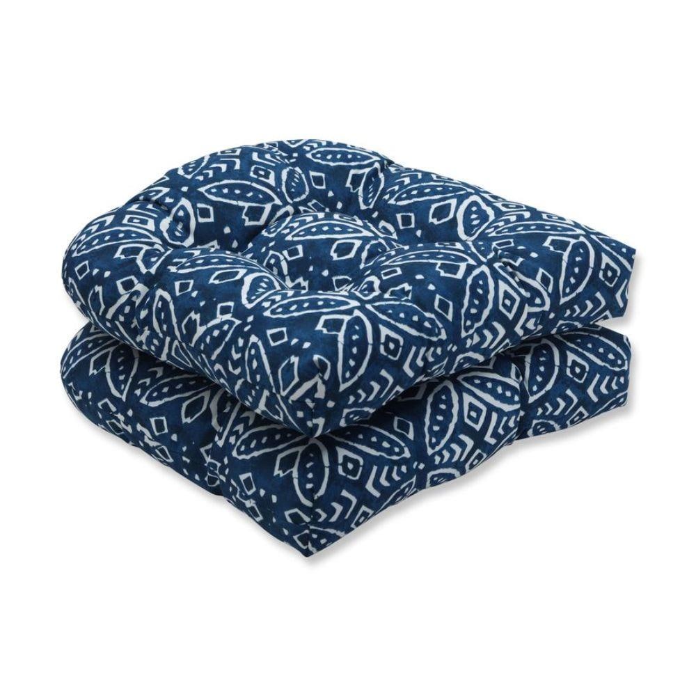 wicker chair cushions blue