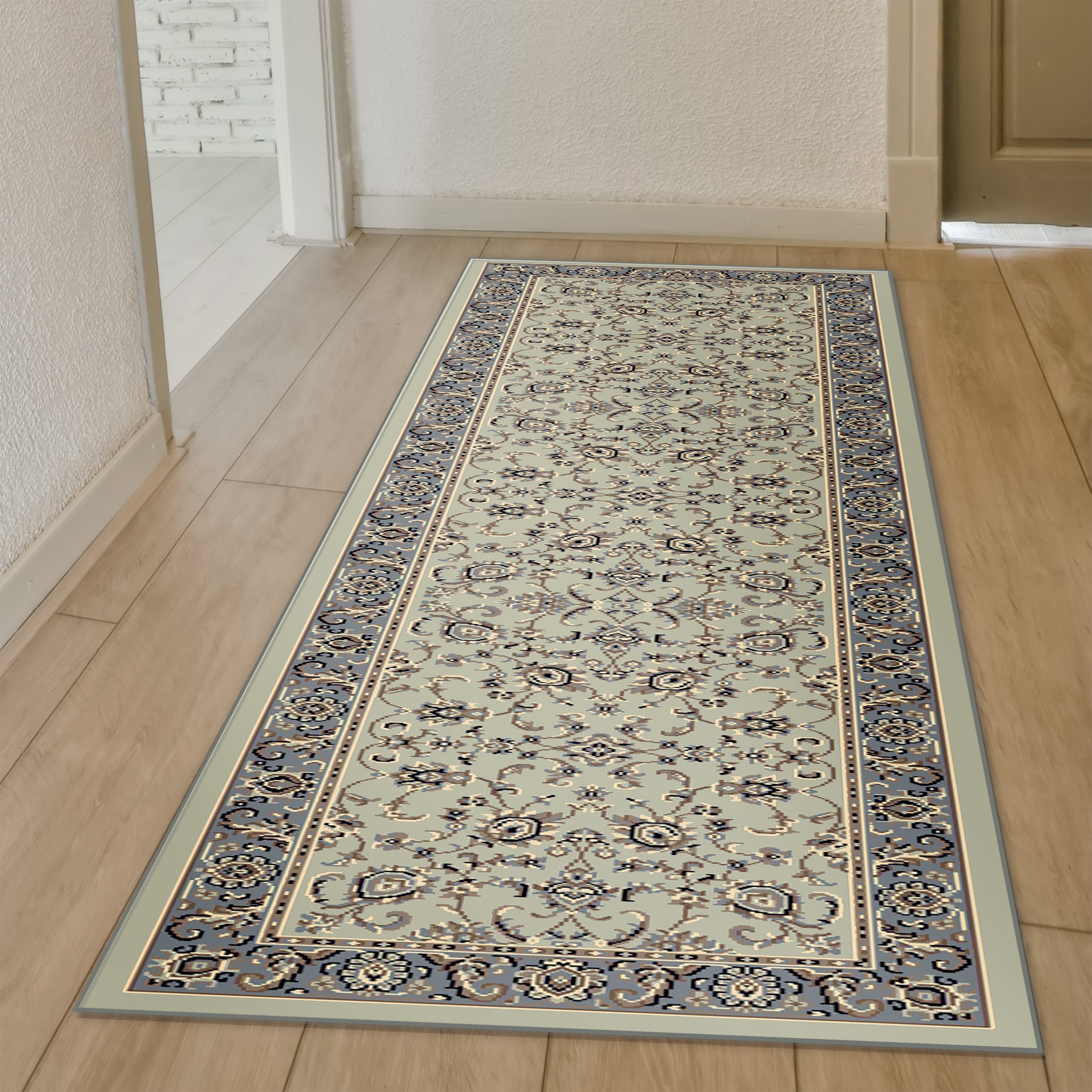 Radici USA 1426/0044/SOFTMINT Alba 2 x 8 (ft) Polypropylene Softmint Rectangular Indoor Floral/Botanical Oriental Runner rug