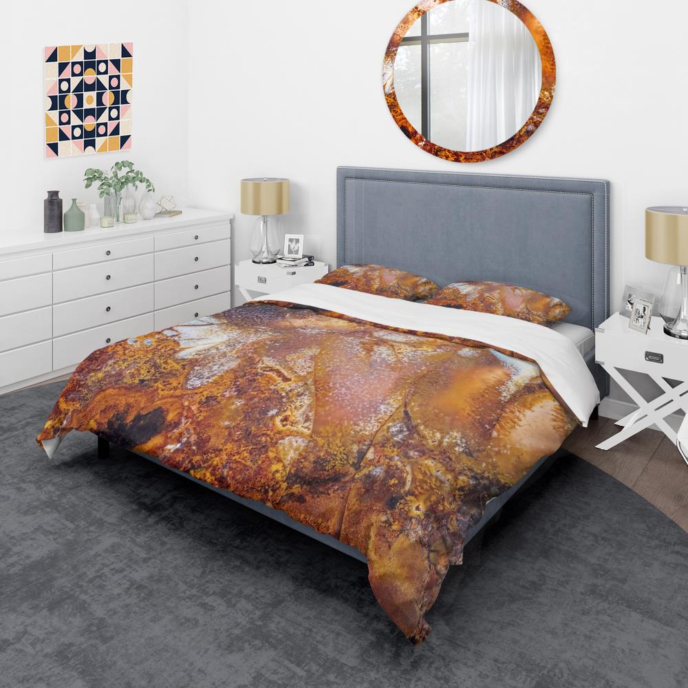 Designart BED16802-K 3-Piece Brown King Duvet Cover Set