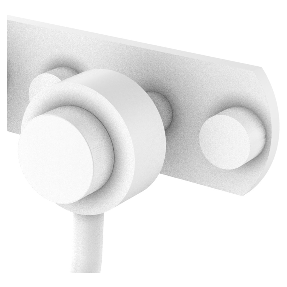 Matte White Multi-Position Brass Hook with Smooth Accent