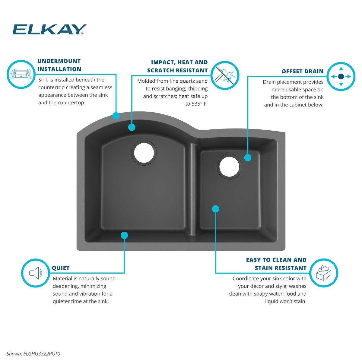 Elkay ELGHU3322RGT0 Kitchen-Sinks - View #3