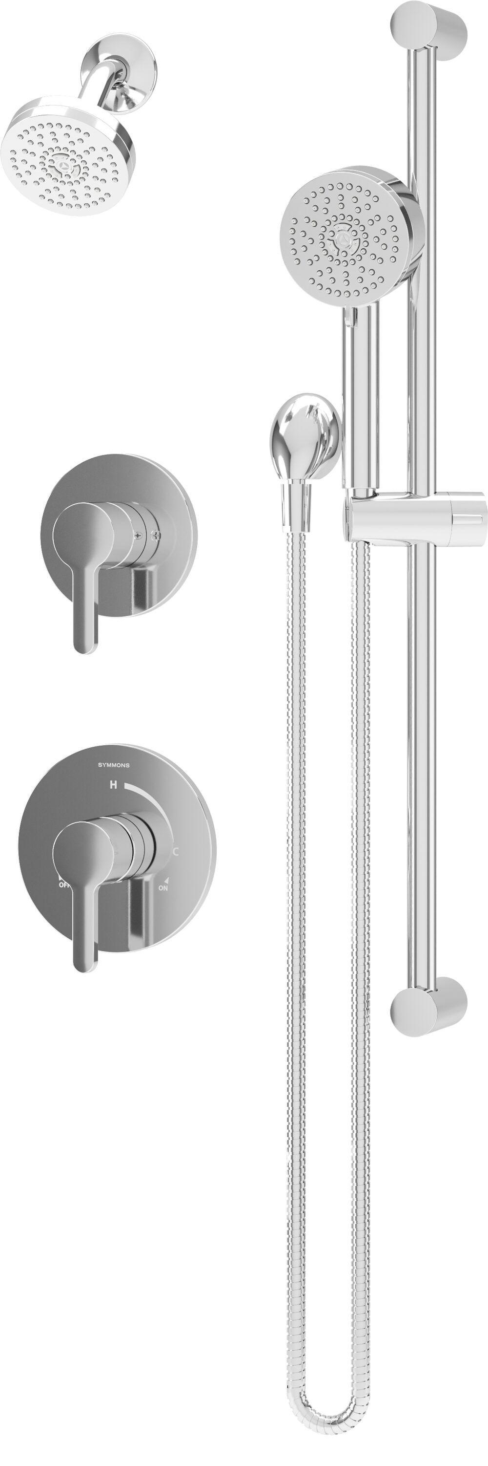 Symmons 339515TRM Solarity Polished Chrome 3.94-in Dual Head Built-In Shower Faucet System