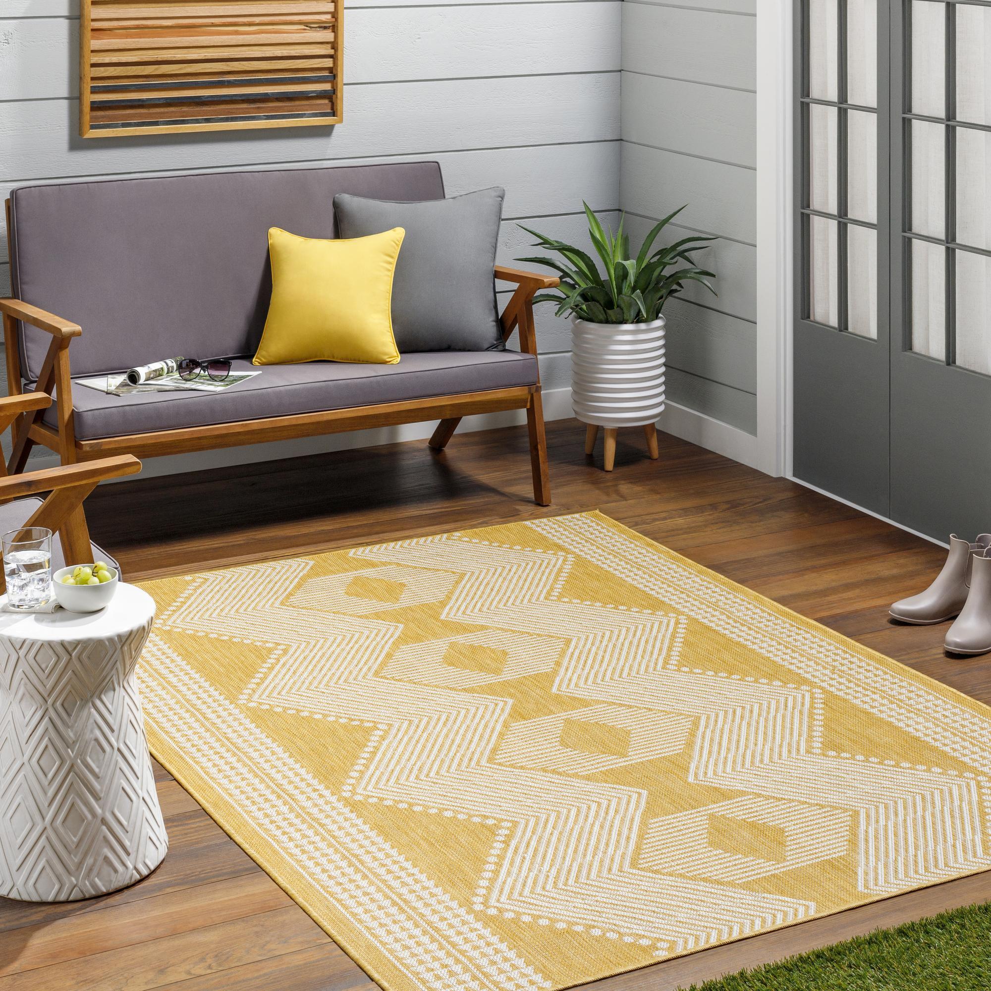 Mustard Geometric Rug Moroccan Trellis Runners Ochre Living Room