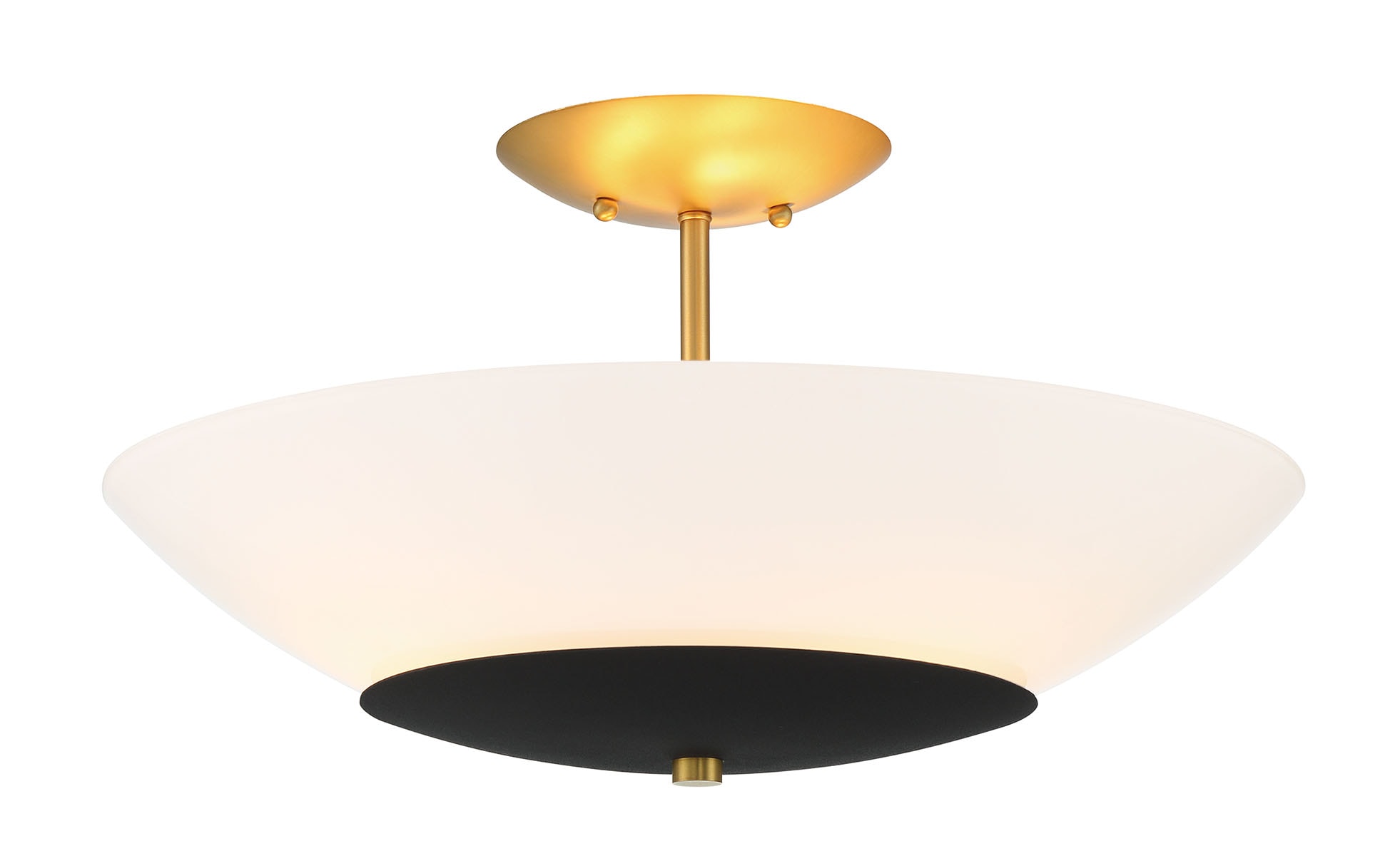 Sand Coal and Soft Brass 19" Glass Bowl Ceiling Fixture