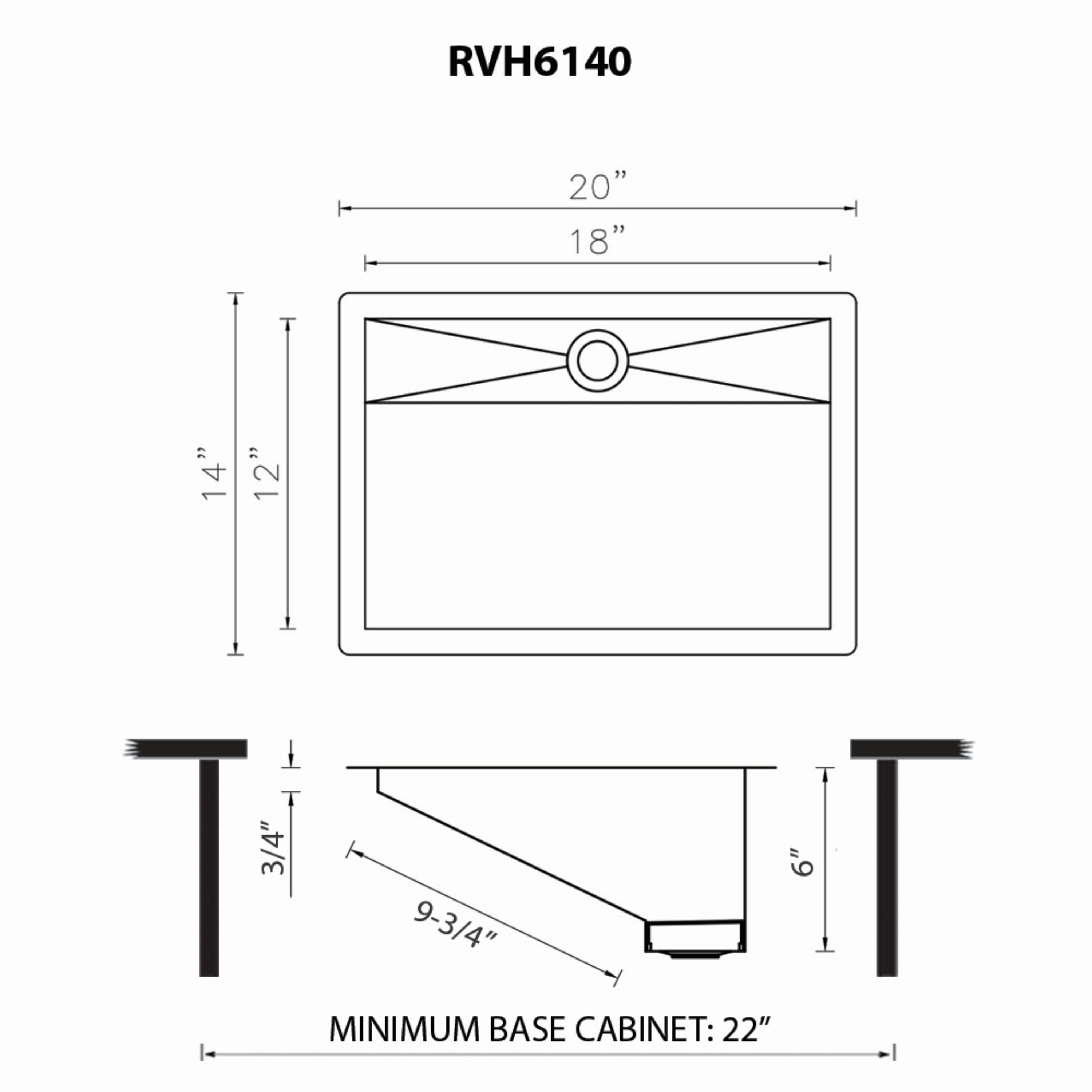 Ruvati RVH6140BL Bath-Sink - View #10