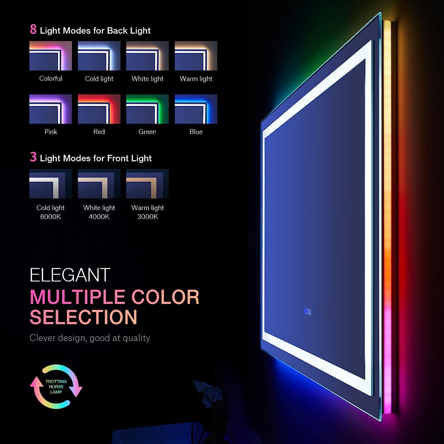 LOAAO L001AC9090RGB Framed-Bath-Mirrors - View #2