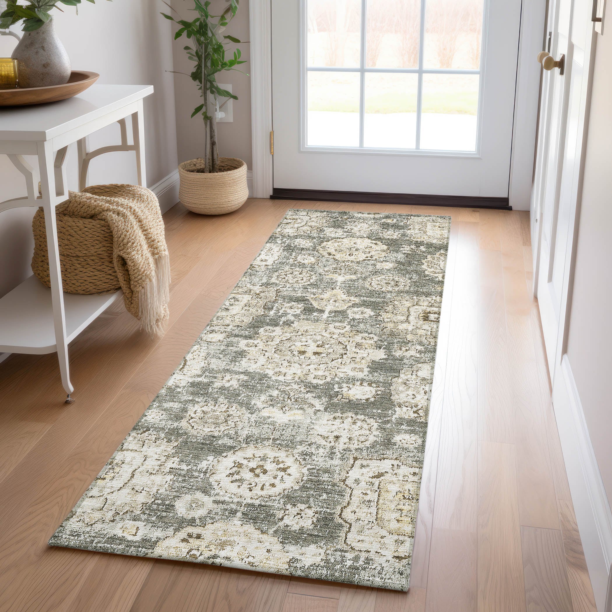 Addison Rugs ACN634TP2X8 Chantille ACN634TP 2 x 7 (ft) Polyester Taupe Rectangular Indoor/Outdoor Geometric Machine washable Runner rug