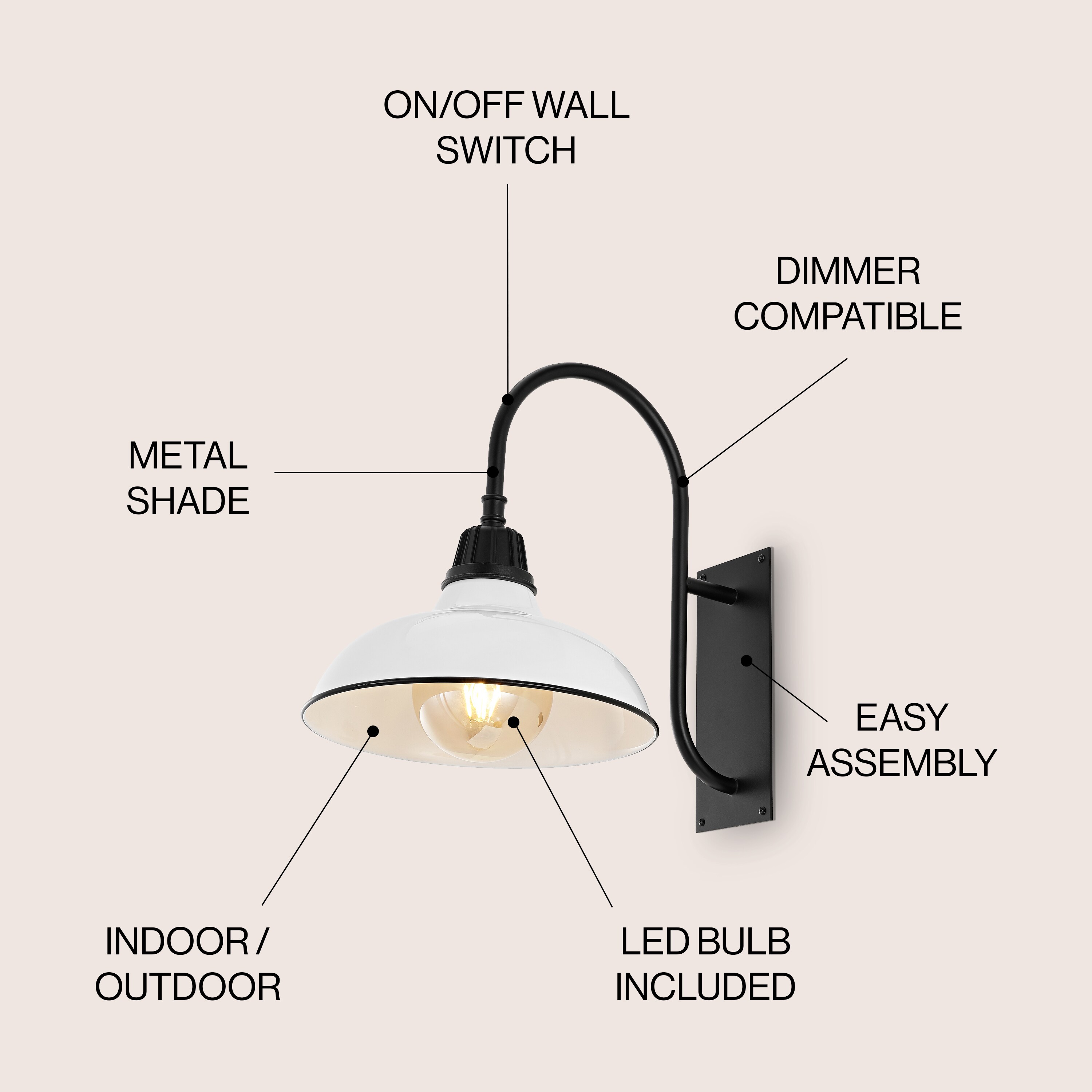 JONATHAN  Y JYL7614A Outdoor-Wall-Lighting - View #3