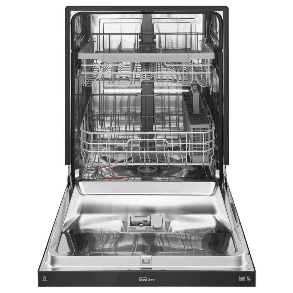 LG QuadWash 48-Decibel Front Control 24-in Built-In Dishwasher (Black ...