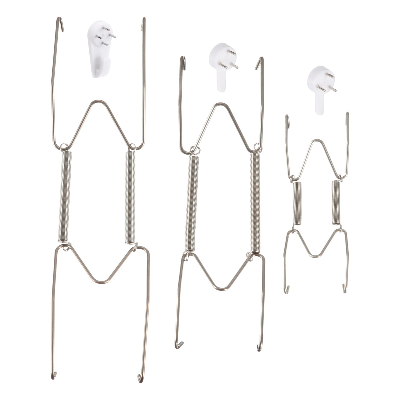 Unique Bargains 12pcs Plate Hanger 4 6 8 Inch Stainless Steel Invisible Wall Plate Hangers with 12pcs Wall Hooks and 50pcs Protectors for Decorative Plates Silver