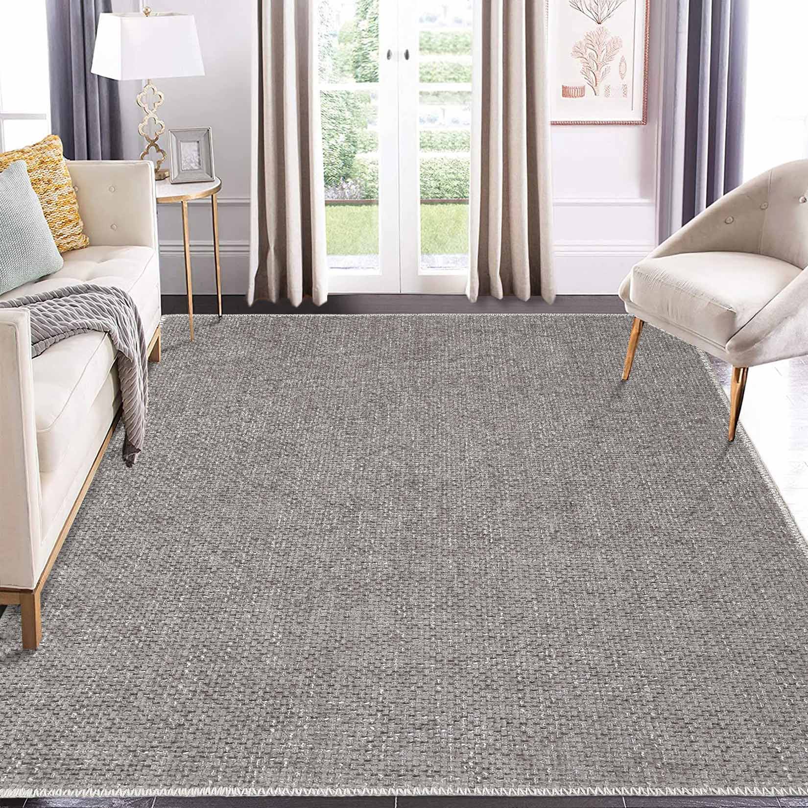 Garvee YXY-LO-PHO-10N5TEKY 8 x 10 (ft) Loomed Polyester Brown Rectangular Indoor Solid Mid-Century Modern Machine washable Area rug