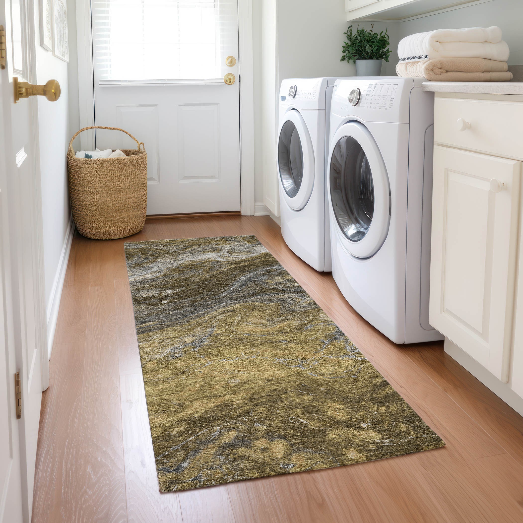 Addison Rugs ACN599BR2X8 Chantille ACN599BR 2 x 7 (ft) Polyester Brown Rectangular Indoor/Outdoor Abstract Machine washable Runner rug