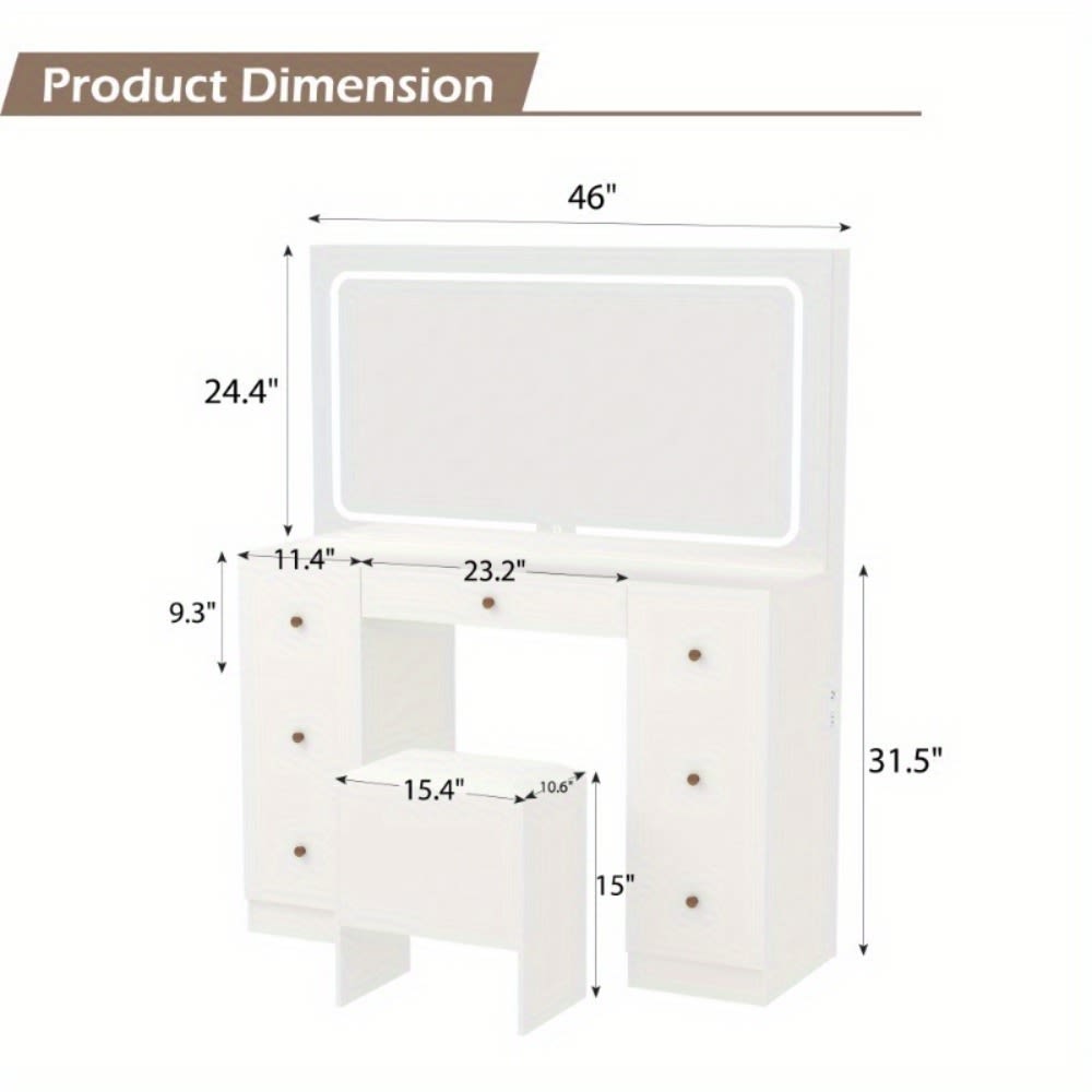 U-HOMY WJ-155WH-HM Bedroom-Vanities - View #3
