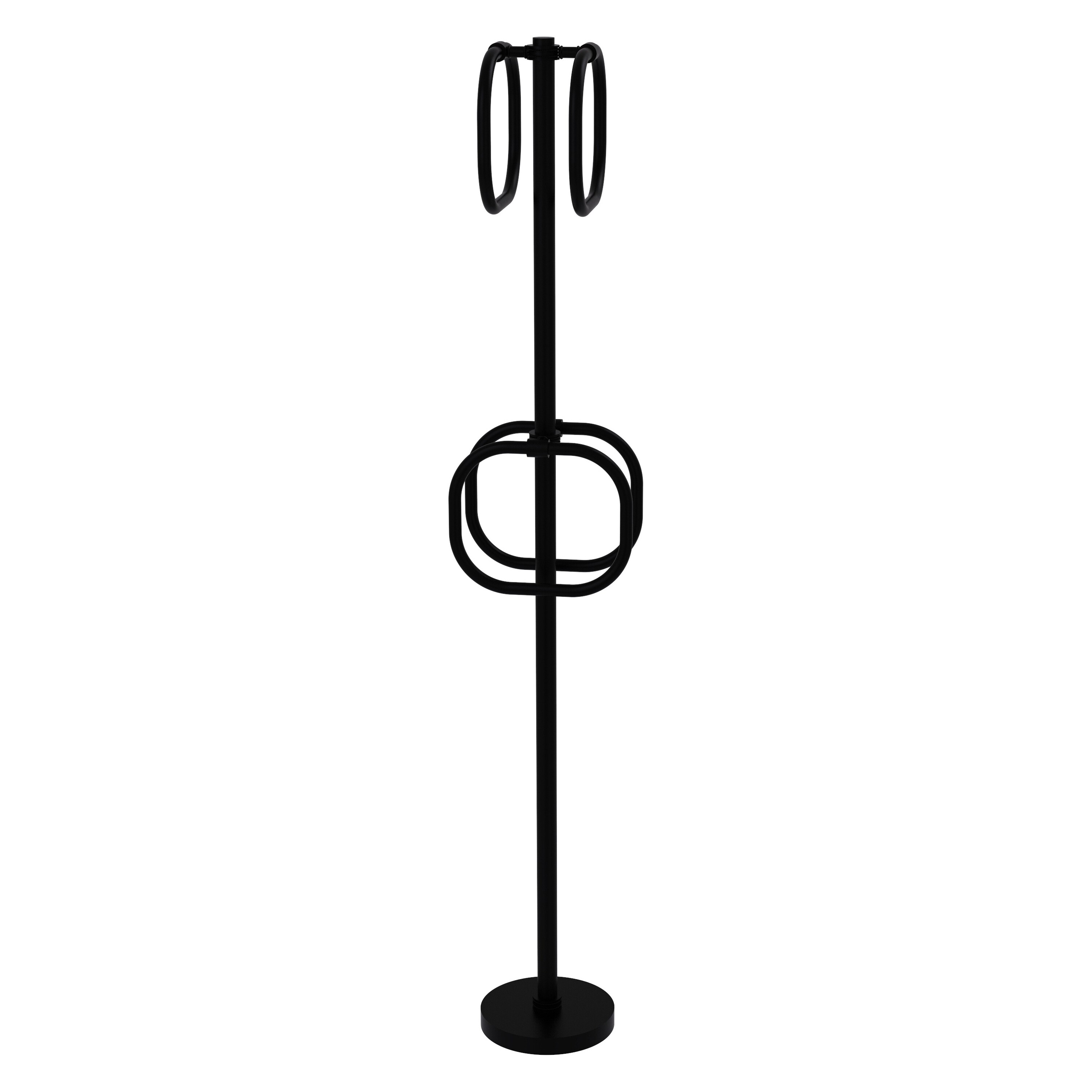 Allied Brass TS-40D-BKM Matte Black Freestanding floor Single Towel Ring