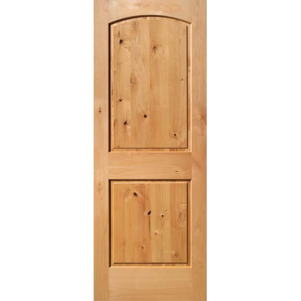 RELIABILT LO373213 28-in x 80-in Unfinished 2-panel round top Unfinished Knotty alder Wood Slab Door