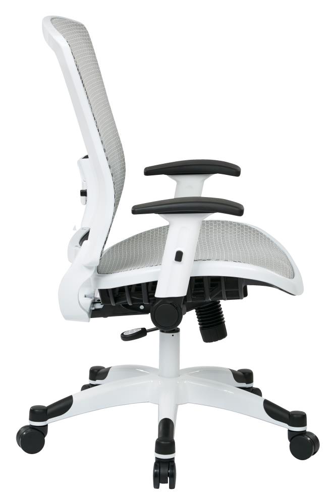 Ergonomic White Mesh Manager's Chair with Adjustable Lumbar Support