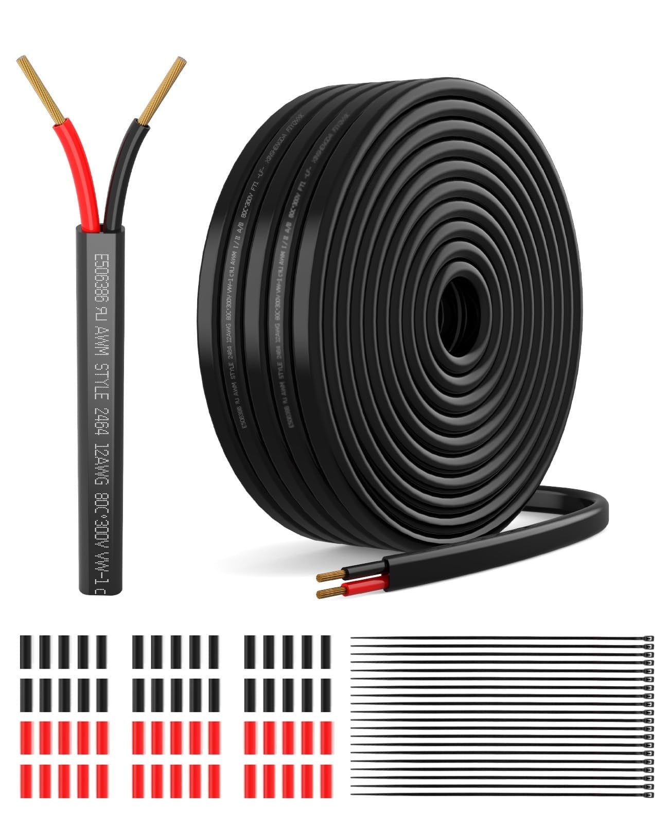 Vrbgify 14 Gauge 2 Conductor Electrical Wire 14 2 Low Voltage Tinned Copper Cable UL Listed Outdoor Lighting Wire for Pathway Deck Step Landscape Lighting 30 FT Roll #LVG0424T18