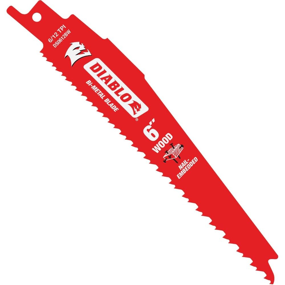  DS0612BW5 6 6/12 TPI Wood Cutting Reciprocating Saw Blade 5 Count
