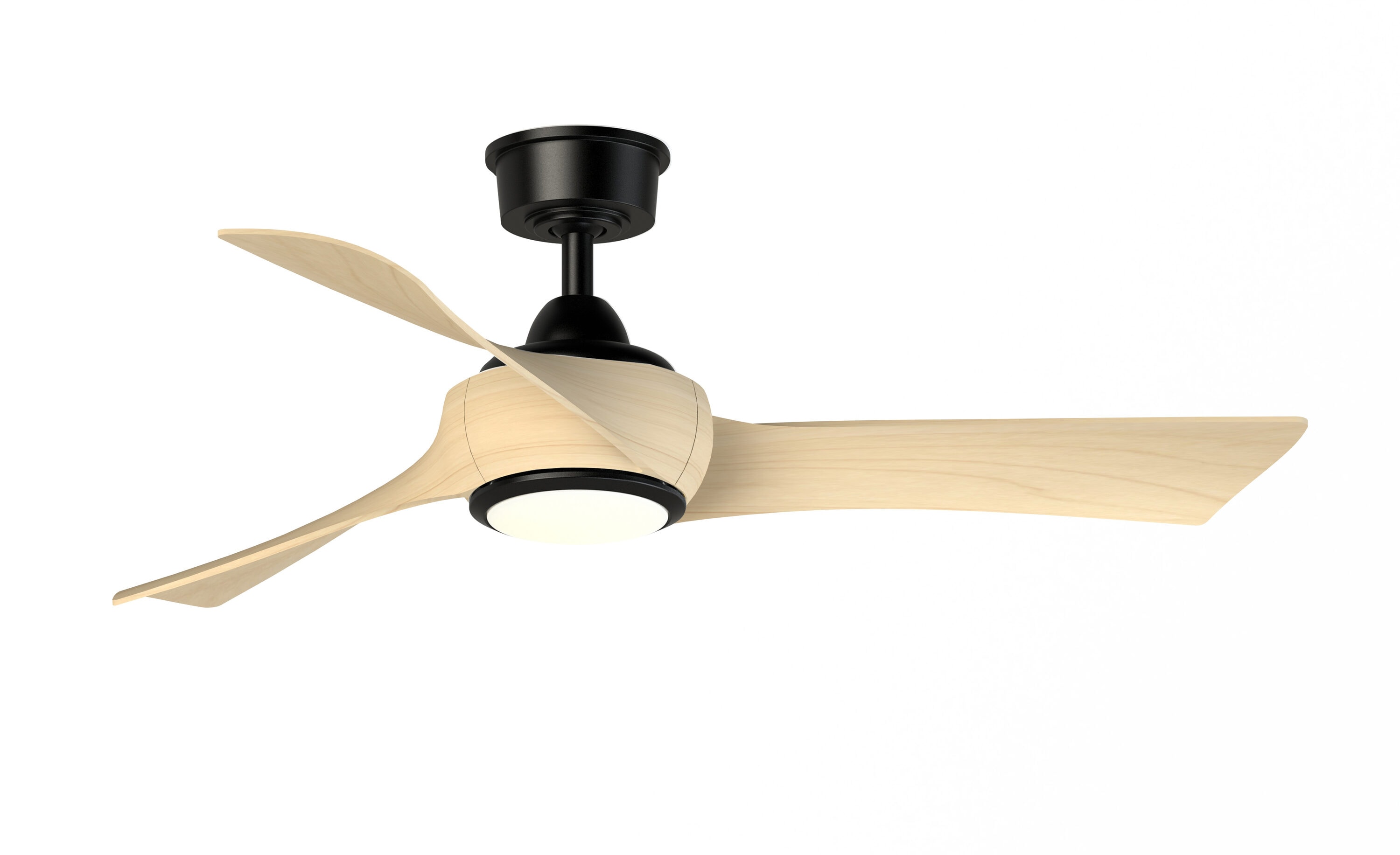 Fanimation Wrap Custom 60-in Black with Weathered Wood Blades Color-changing Integrated LED Indoor/Outdoor Smart Ceiling Fan with Light and Remote (3-Blade) FPD8530BL-60WE-LK Sansujyuku sansujyuku.com