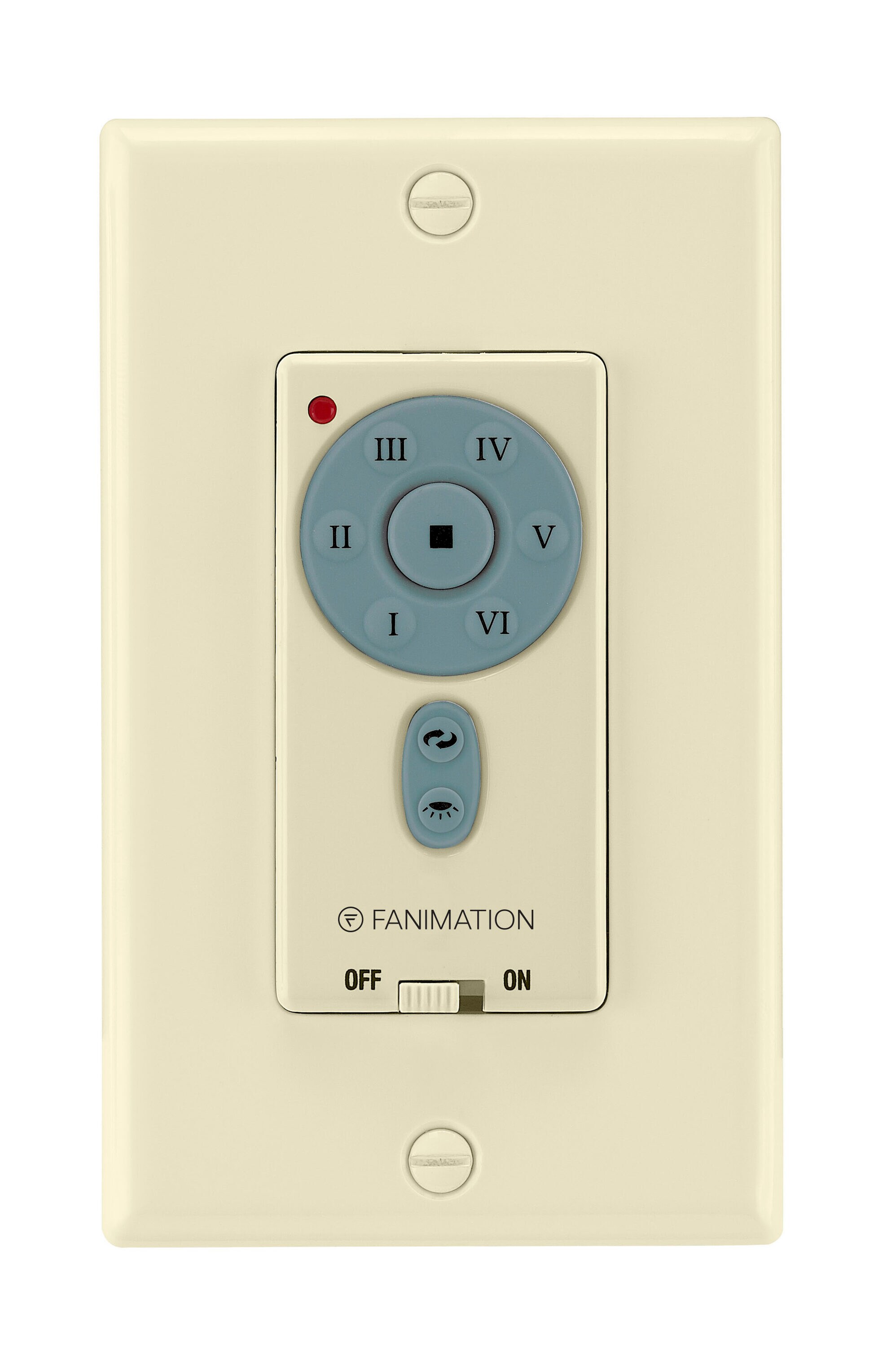Fanimation TW40LA DC Motor 1.25-Amp 6-speed Wired Touch Fan Control Wall Plate Included, Light Almond