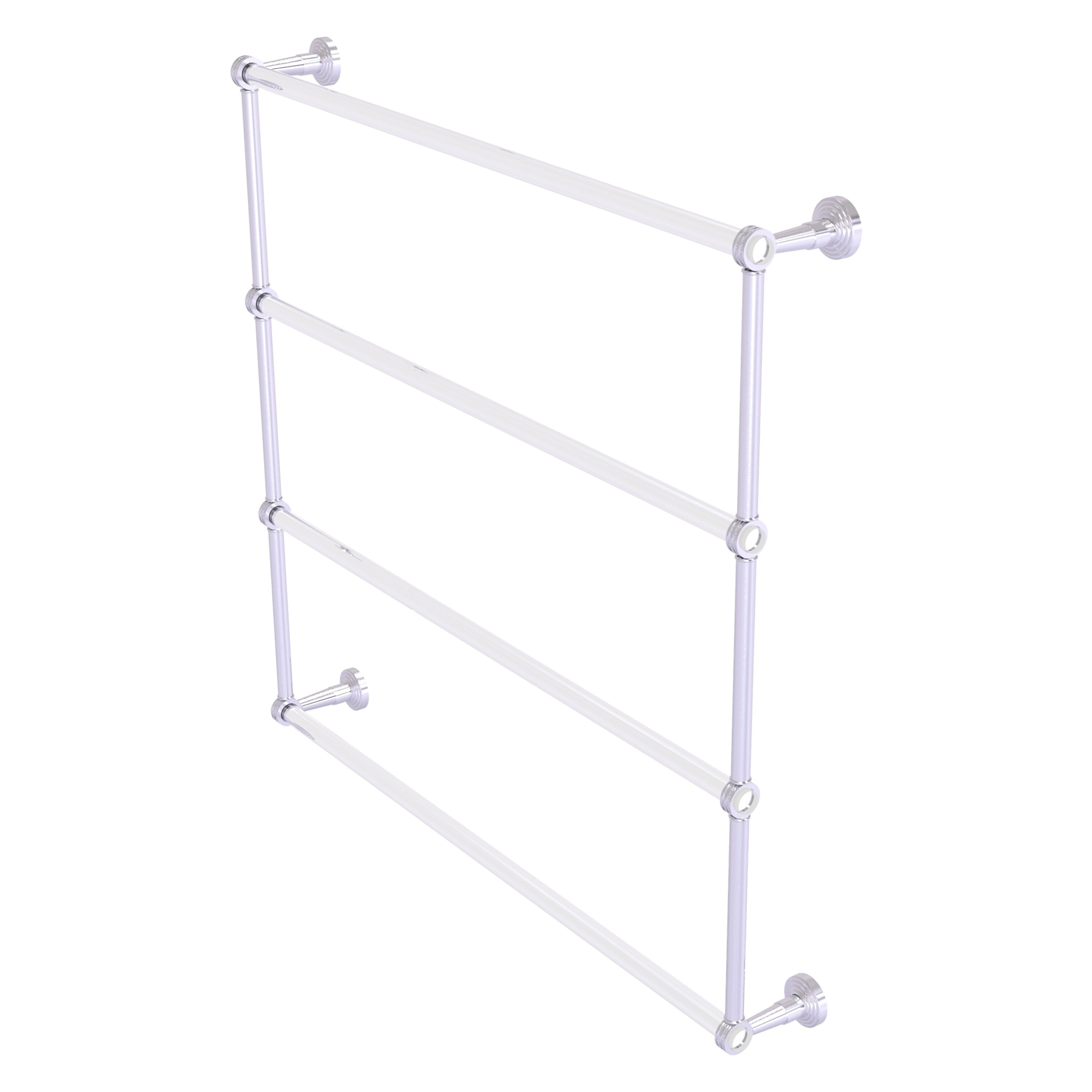 Allied Brass PB-28D-36-SCH Pacific Beach 36-in double Satin Chrome Wall mount 4-tier Towel Bar