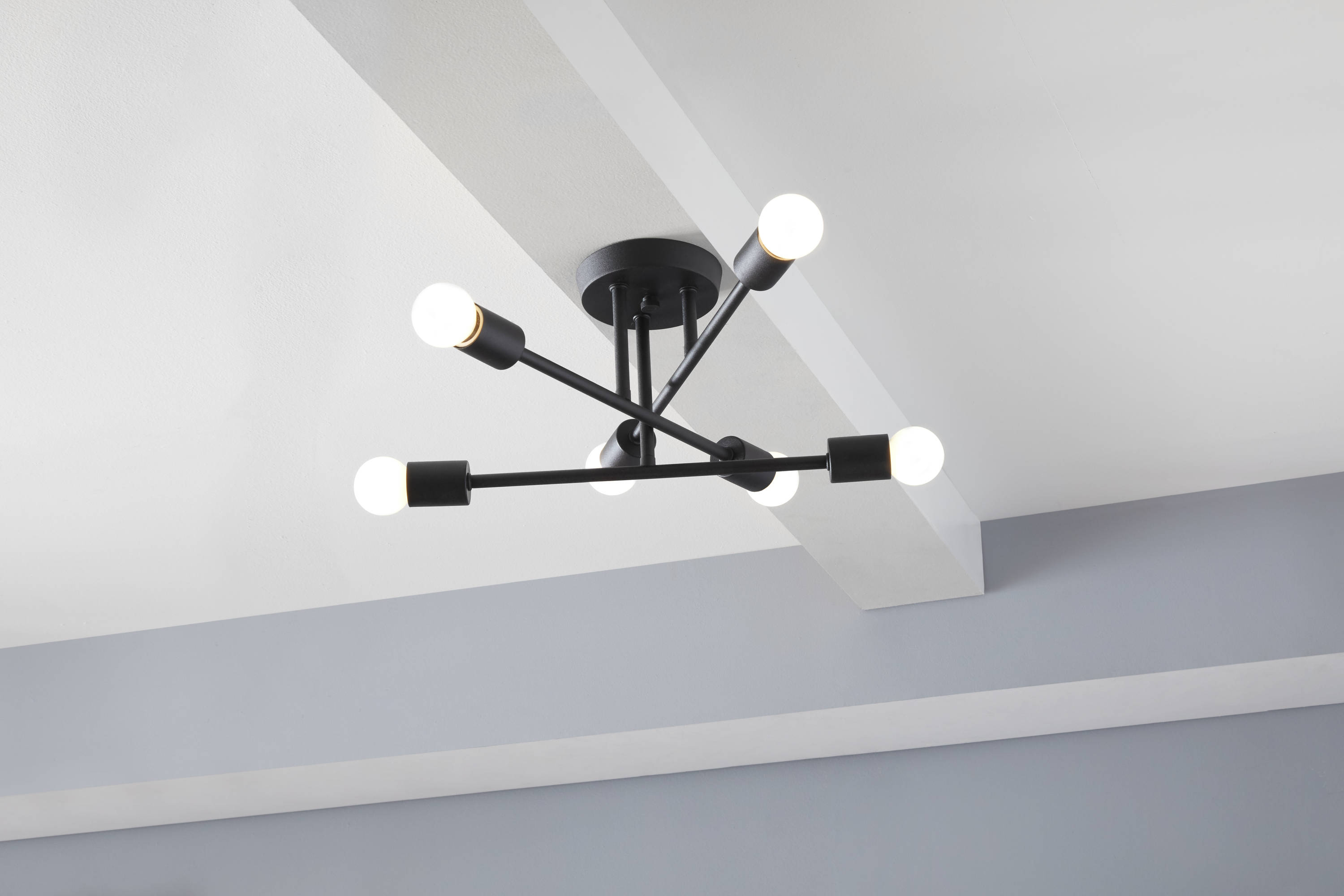 Origin 21 Shaye 6-Light 17-in Matte Black Semi mount light