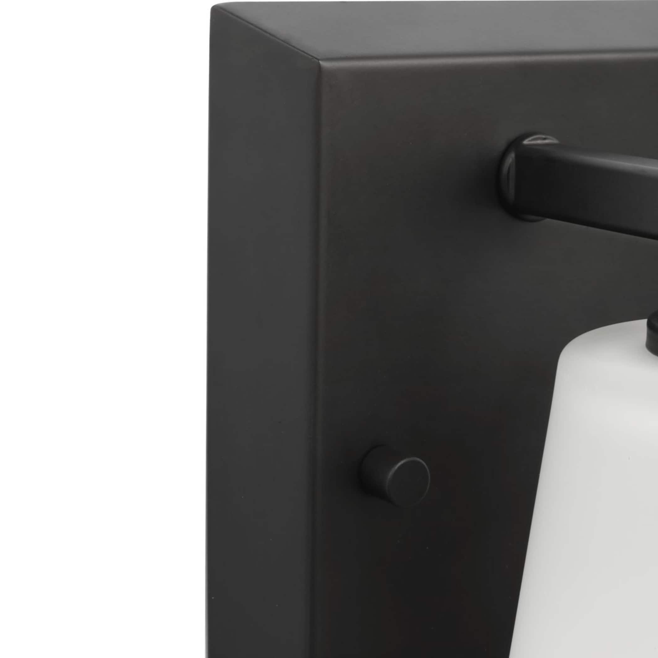 Vertex Matte Black and Etched White Glass Bath Light