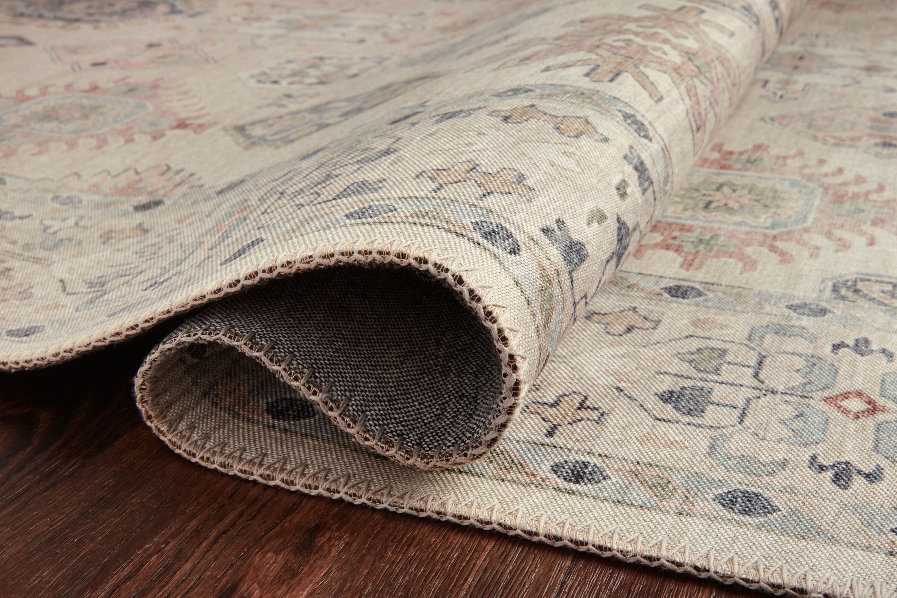 Elysian Black Oriental Synthetic 27" x 45" Easy-Care Rug