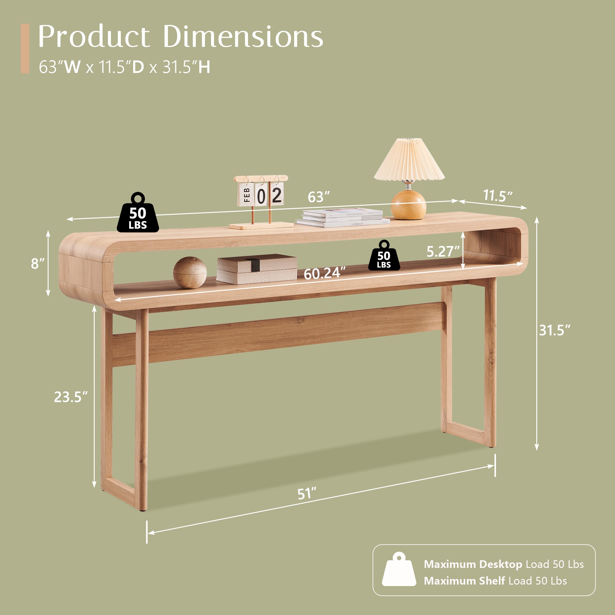 DecorUHome GHJ5009-NA-PRO Console-Sofa-Tables - View #2