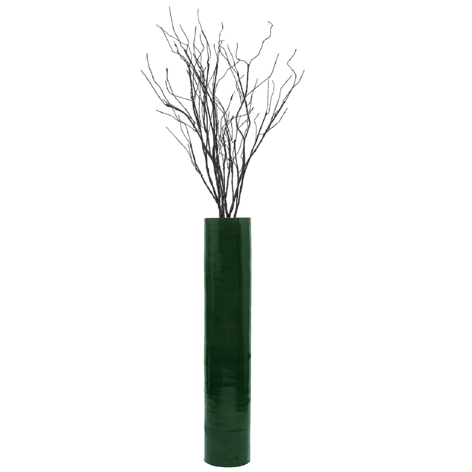Uniquewise QI004157.GN Green Wood Modern Vase