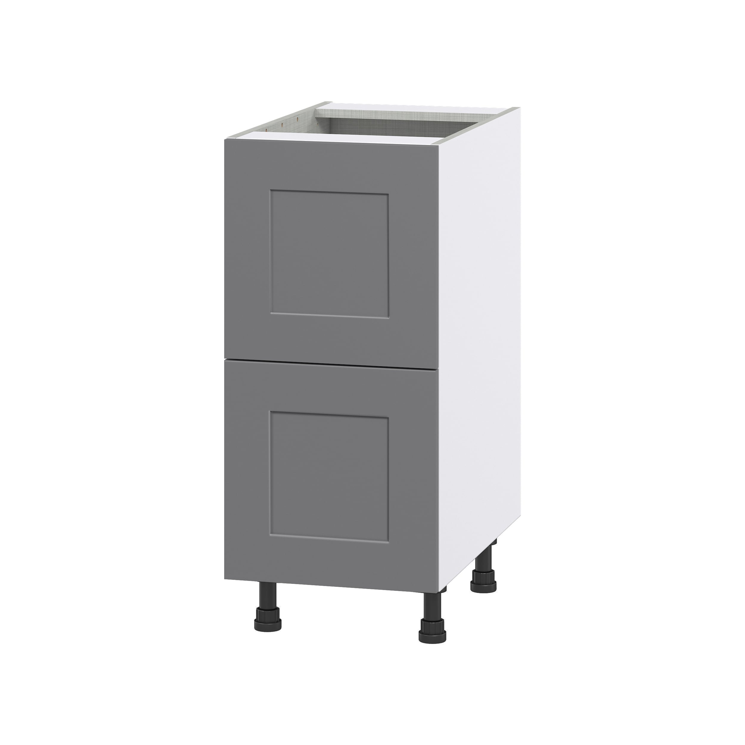 Hugo&Borg Beaumont 15-in W x 34.5-in H x 24-in D Slate Gray 2-Drawer Base Fully Assembled Cabinet