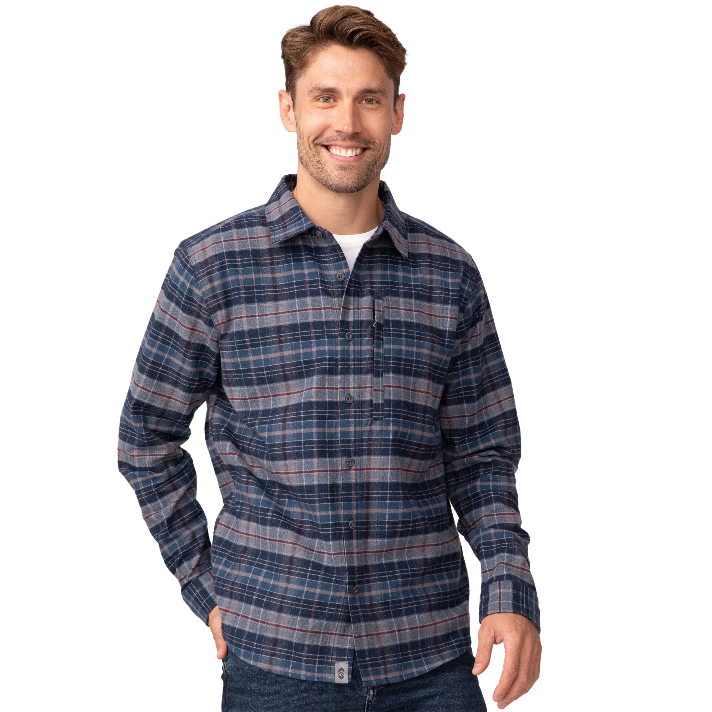 Free Country 324-MAF4302NAVY XXL Men's Blue Flannel Long sleeve Button-down shirt ( XX-large )