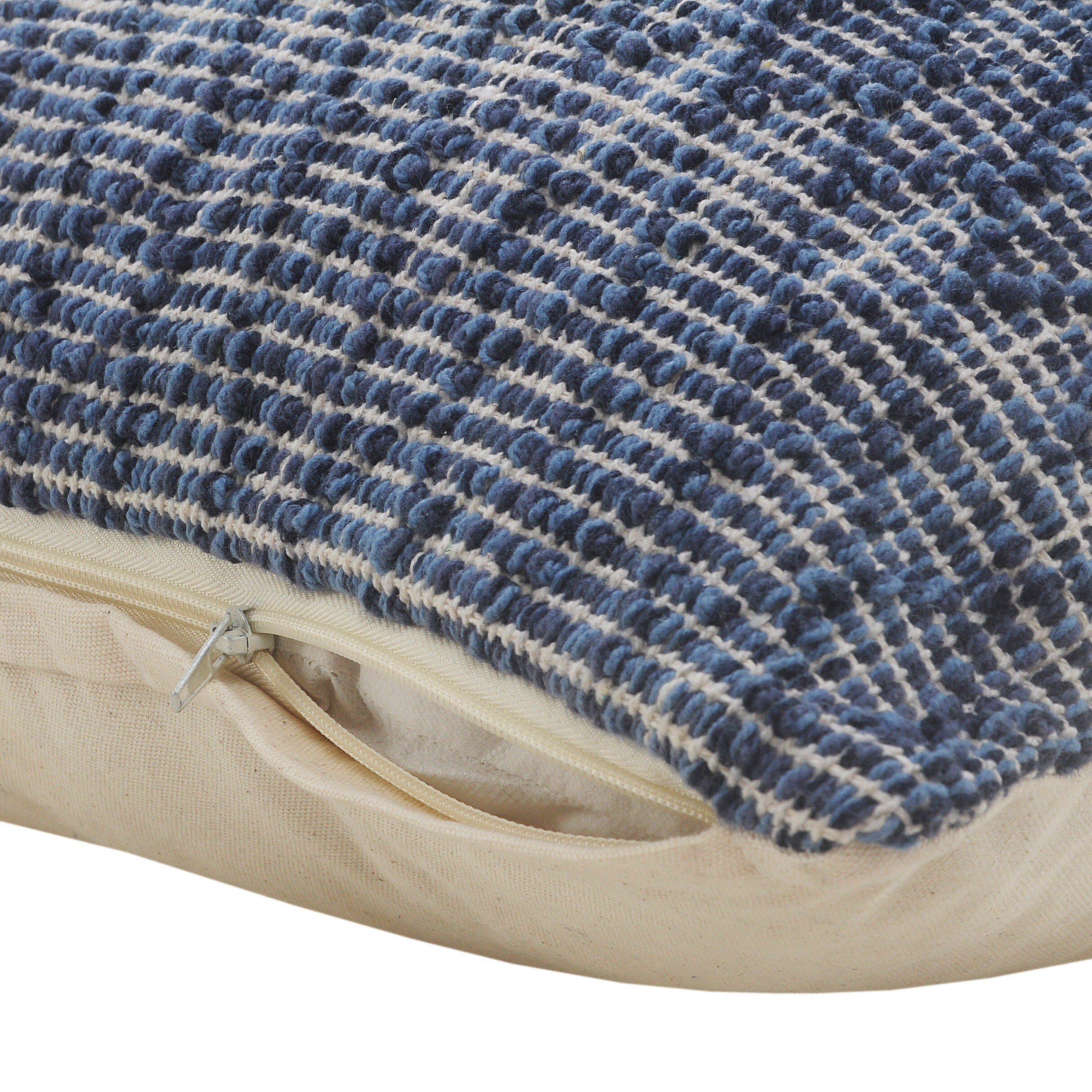 Modern Traditional 20" Square Blue Diamond Geometric Throw Pillow