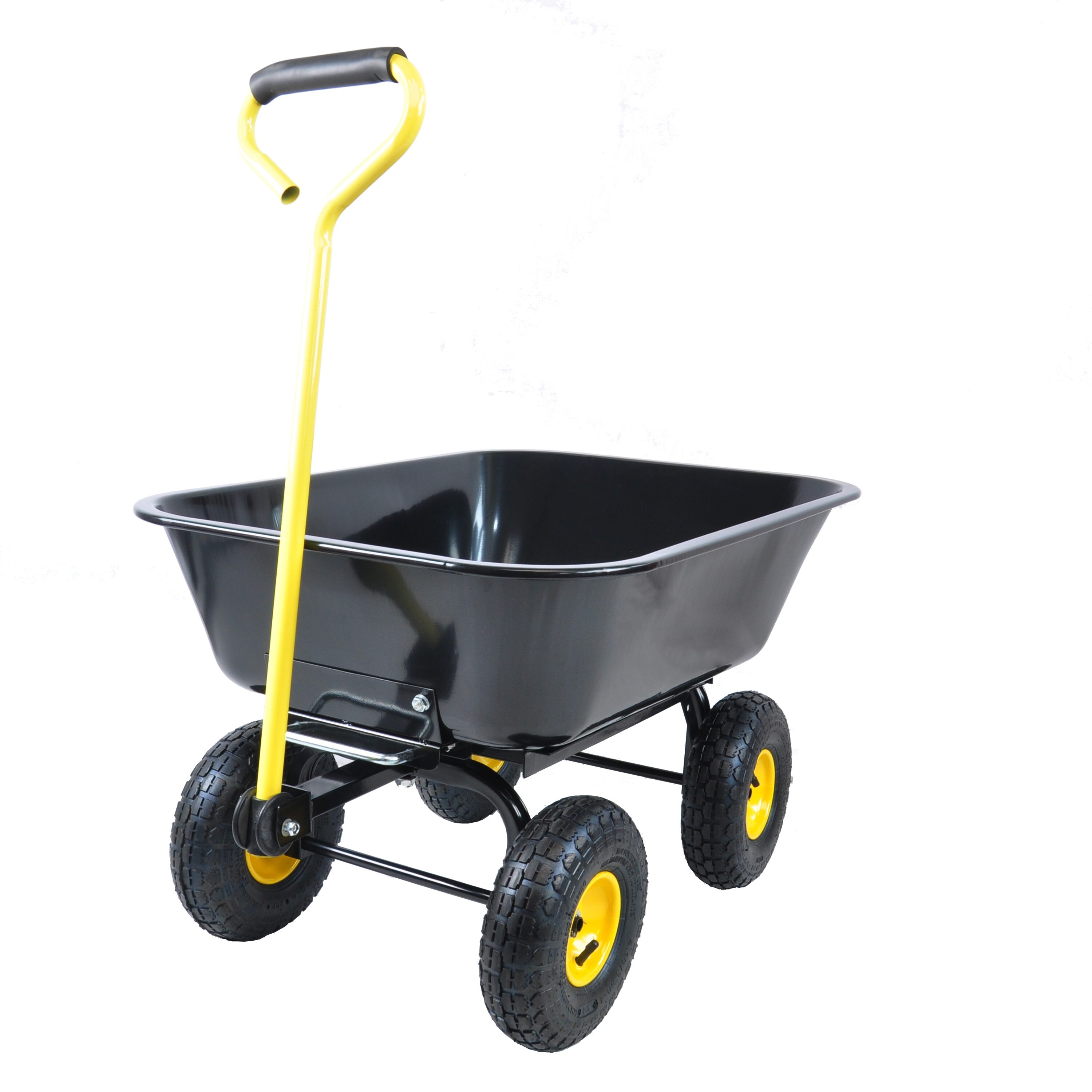 Siavonce FZ83097 Yard Carts 4-cu ft Steel Yard Cart