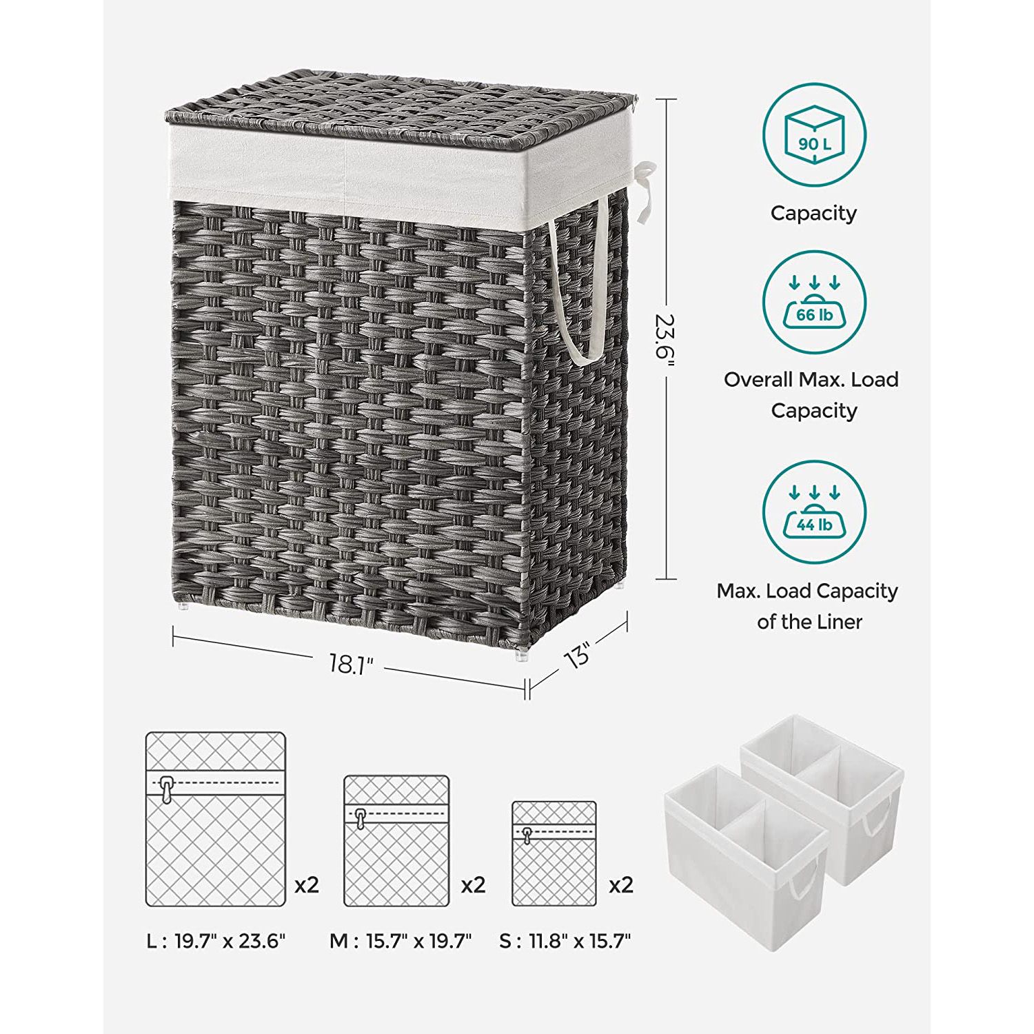 Slickblue D-SM-1V10G152BCLU Hamper-Baskets - View #3