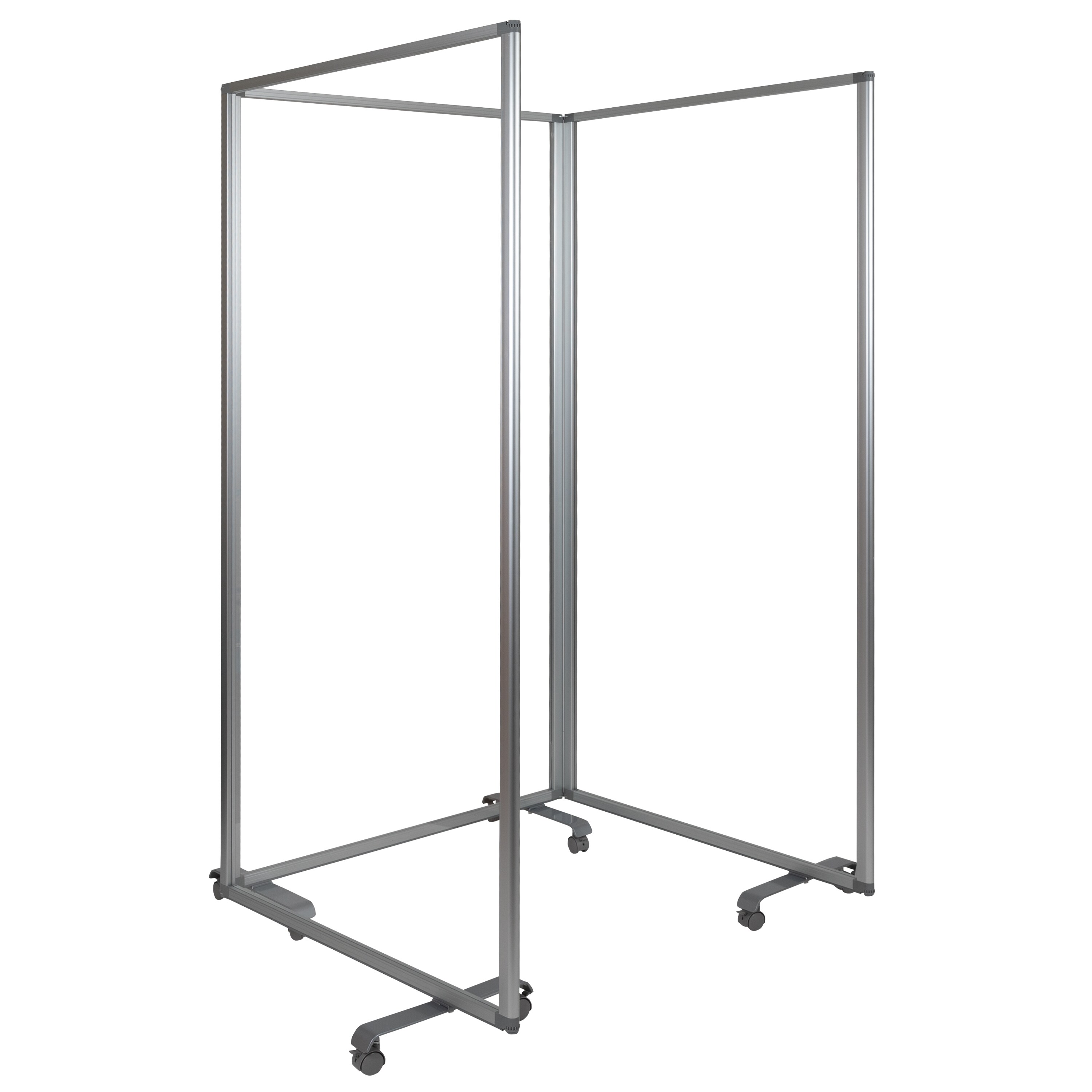 Clear Acrylic Mobile Room Divider with Lockable Casters