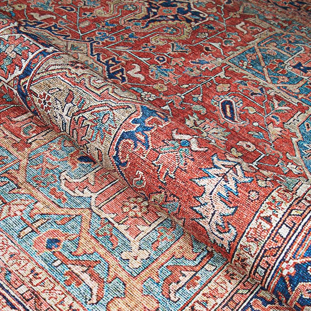Ruby Red 5' x 8' Synthetic Non-slip Rectangular Area Rug