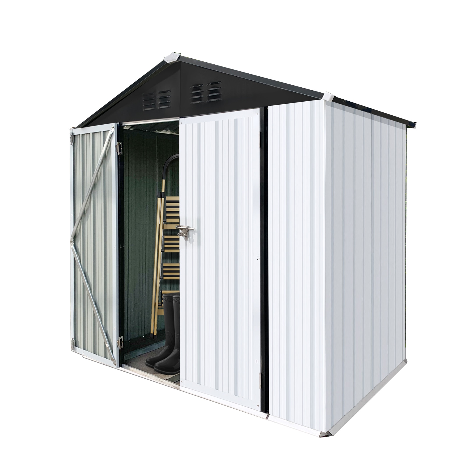Mondawe MD-TM-95AAE 6-ft x 4-ft Galvanized steel Storage Shed
